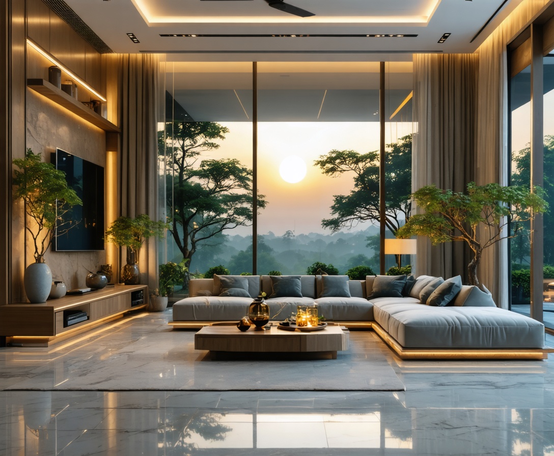 Luxury living room with smart nodes